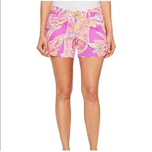Lilly Pulitzer Callahan Amethyst Sunseeker Print Stretch Shorts Size 00 - Picture 4 of 11
